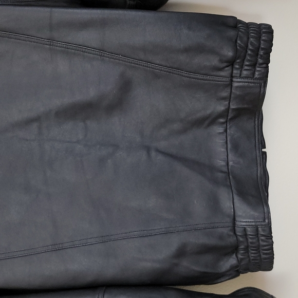 Serge Platini Black Leather Moto Bomber Jacket Milan Italy M - Picture 11 of 13